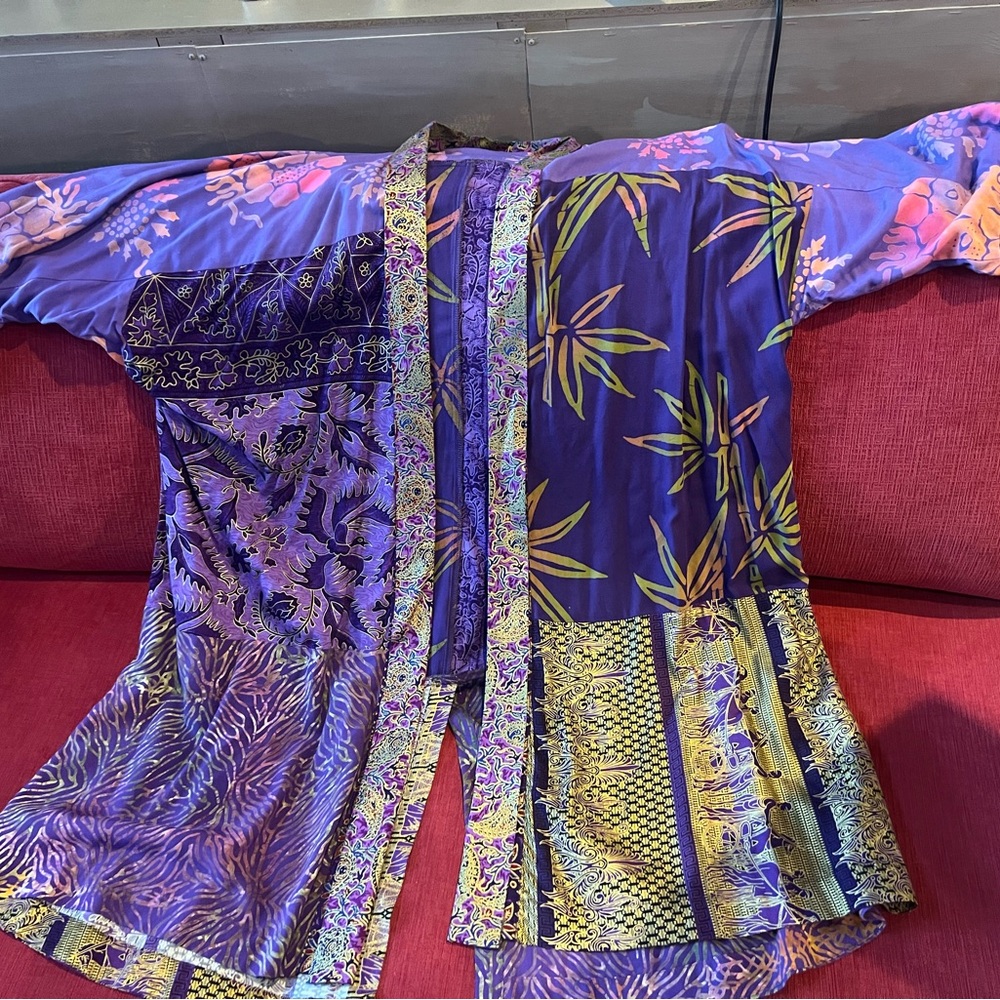 Vibrant Multicolor Kimono Robe